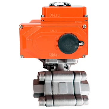Кран шаровой DN.ru BV3232P(3pc)-FP-SW-ISO-H Ду65 Ру63 полнопроходной, корпус - нержавеющая сталь SS316, под приварку, с электроприводом DN.ru QT-N-008EM-O1-24VDC-У1 HARK