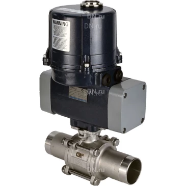 Кран шаровой DN.ru BV3232P(3pc)-FP-W-ISO-H WDVF Ду32 Ру63 полнопроходной, трехсоставной, корпус - нержавеющая сталь 316, уплотнение - PTFE, под приварку, с 1/4-оборотным электроприводом DN.ru QTSA-N-003EM-O0-220VAC с пружинным возвратом Кран шаровой DN.ru BV3232P(3pc)-FP-W-ISO-H WDVF Ду32 Ру63 полнопроходной, трехсоставной, корпус - нержавеющая сталь 316, уплотнение - PTFE, под приварку, с 1/4-оборотным электроприводом DN.ru QTSA-N-003EM-O0-220VAC с пружинным возвратом