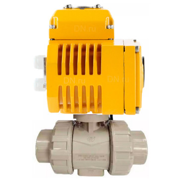 Кран шаровой DN.ru BV4242E-FP-GRM-ISO Дн32 Ру10 межфланцевый, полнопроходной, клеевой с разборным муфтовым соединением, корпус - UPVC (НПВХ), шар - UPVC (НПВХ), уплотнение - EPDM, с электроприводом QT-N-003EM-O1-220VAC-У1 Кран шаровой DN.ru BV4242E-FP-GRM-ISO Дн32 Ру10 межфланцевый, полнопроходной, клеевой с разборным муфтовым соединением, корпус - UPVC (НПВХ), шар - UPVC (НПВХ), уплотнение - EPDM, с электроприводом QT-N-003EM-O1-220VAC-У1