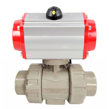Кран шаровой DN.ru BV4242E-FP-GRM-ISO Дн25 Ру10 межфланцевый полнопроходной, клеевой с разборным муфтовым соединением, корпус - UPVC (НПВХ), шар - UPVC (НПВХ), уплотнение - EPDM, с пневмоприводом PA-SA-052 с возвратными пружинами Кран шаровой DN.ru BV4242E-FP-GRM-ISO Дн25 Ру10 межфланцевый полнопроходной, клеевой с разборным муфтовым соединением, корпус - UPVC (НПВХ), шар - UPVC (НПВХ), уплотнение - EPDM, с пневмоприводом PA-SA-052 с возвратными пружинами