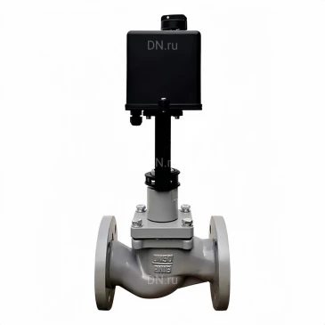 Клапан запорно-регулирующий двухходовой DN.ru 25ч945п GG25-P-LED-F Ду125 Ру16 ETM Kv=200 односедельный, корпус – серый чугун GG25, уплотнение – PTFE, фланцевый с электроприводом LEA-10000 220В, трехпозиционный, без датчика положения, IP54