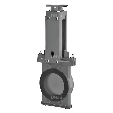 Задвижка шиберная с промывочным лотком DN.ru GVKRft1331N-2W-Fb-ОСТ Ду300 Ру10 двусторонняя, межфланцевая, шпиндель - выдвижной, корпус - чугун GGG40, шибер - нержавеющая сталь 304, уплотнение - NBR, с ОСТ-фланцем тип АК (А), с голым штоком