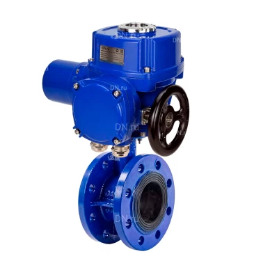 Затвор дисковый поворотный DN.ru WBV1331E-2W-F-H Ду50 Ру16 фланцевый, корпус - чугун GGG40, диск - нержавеющая сталь 304, уплотнение - EPDM, с электроприводом QT-N-015M-O2-220VAC-У1 с моментной муфтой 220В
