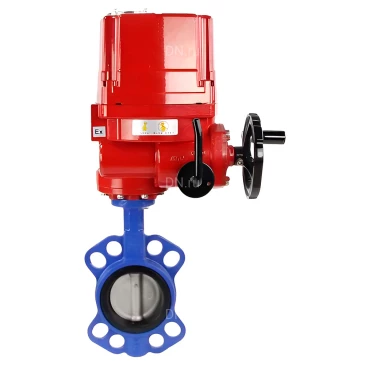 Затвор дисковый поворотный DN.ru WBV3432V-2W-Fb-H Ду150 Ру16, корпус - углеродистая сталь WCB, диск - нержавеющая сталь 316L, уплотнение - VITON, с электроприводом QT-EX-010EM-O2-24VDC-У1