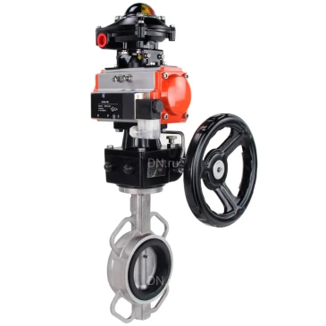 Затвор дисковый поворотный DN.ru WBV3232V-2W-Fb-H Ду300 Ру16, корпус - нержавеющая сталь 316L, диск - нержавеющая сталь 316L, уплотнение - VITON, с пн.прив PA-DA-140, пн.расп 4М310-08 24В NAMUR, БКВ APL-210N и руч. дублером MON4-1200-T54-ISO