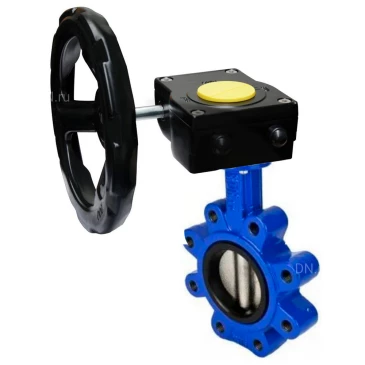 Затвор дисковый поворотный DN.ru WBV1631E-2W-Fb-H Ду50 Ру16 LUG межфланцевый, корпус - чугун QT450, диск - нержавеющая сталь AISI 304, уплотнение - EPDM, с редуктором HAM RQN1-180Z-T40