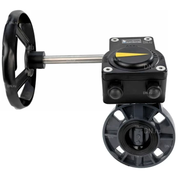 Затвор дисковый поворотный DN.ru WBV1631E-2W-Fb-H Ду50 Ру16 LUG межфланцевый, корпус - чугун QT450, диск - нержавеющая сталь AISI 304, уплотнение - EPDM, с редуктором HAM RQN1-180Z-T40