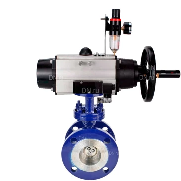 Затвор дисковый поворотный с тройным эксцентриситетом DN.ru WBV3EX-3431M-1W-F-ISO Ду100 Ру25, корпус - угл. сталь WCB, диск - нержавеющая сталь 304, уплотнение - METAL, с пневмоприводом PA-DA-105-1, пневморапределителем 4М310-08 220В NAMUR и БПВ AFC2000