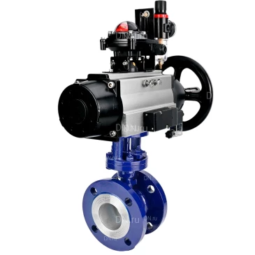 Затвор дисковый поворотный с тройным эксцентриситетом DN.ru WBV3EX-3431M-1W-F-ISO Ду100 Ру25, корпус - сталь WCB, диск - сталь 304, уплотнение - METAL, с пневмоприводом PA-DA-105-1, пневморапределителем 4М310-08 220В NAMUR, БКВ APL-210N и БПВ AFC2000