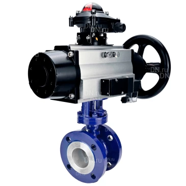 Затвор дисковый поворотный с тройным эксцентриситетом DN.ru WBV3EX-3431M-1W-F-ISO Ду100 Ру25, корпус - угл. сталь WCB, диск - нержавеющая сталь 304, уплотнение - METAL, с пневмоприводом PA-DA-105-1, пневморапределителем 4М310-08 220В NAMUR и БКВ APL-210N