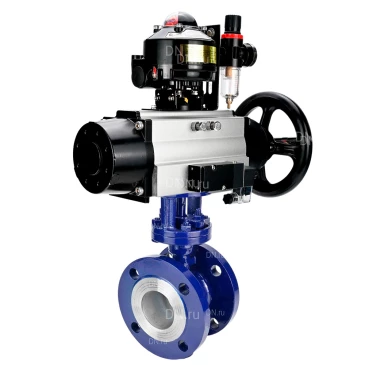 Затвор дисковый поворотный с тройным эксцентриситетом DN.ru WBV3EX-3431M-1W-F-ISO Ду100 Ру25, корпус - сталь WCB, диск - сталь 304, уплотнение - METAL, с пневмоприводом PA-DA-105-1, пневморапределителем 4М310-08 220В NAMUR, БКВ APL-510N EX и БПВ AFC2000