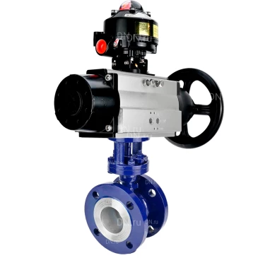 Затвор дисковый поворотный с тройным эксцентриситетом DN.ru WBV3EX-3431M-1W-F-ISO Ду100 Ру25, корпус - углеродистая сталь WCB, диск - нержавеющая сталь 304, уплотнение - METAL, с пневмоприводом PA-DA-105-1 и БКВ APL-510N EX