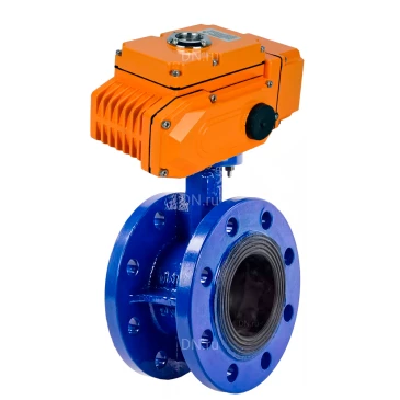 Затвор дисковый поворотный DN.ru WBV1313E-2W-F-H Ду125 Ру16 фланцевый, корпус - чугун GGG40, диск - чугун GGG40, уплотнение - EPDM, с 1/4-оборотным электроприводом QT-N-040EM-O1-380VAC-У1 380В HARK