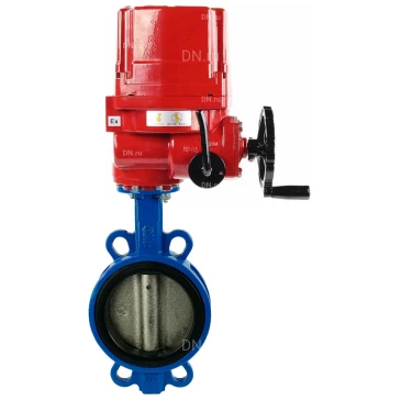 Затвор дисковый поворотный DN.ru WBV1413E-2W-Fb-H Ду100 Ру16, корпус - чугун GGG50, диск - чугун GGG40, уплотнение - EPDM, с электроприводом DN.ru QT-EX-010EM-O2-380VAC-У1