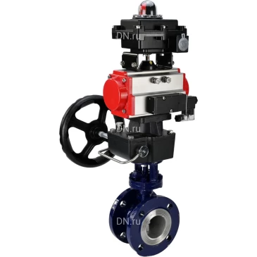 Затвор дисковый поворотный с тройным эксцентриситетом DN.ru WBV3EX-3431M-1W-F-ISO Ду150 Ру25, корпус - сталь WCB, диск - сталь 304, уплотнение - METAL, с пн.прив PA-DA-160, пн.расп 4М310-08 220В NAMUR, БКВ APL-410N EX и ручным дублером MON4-1200-T54-ISO
