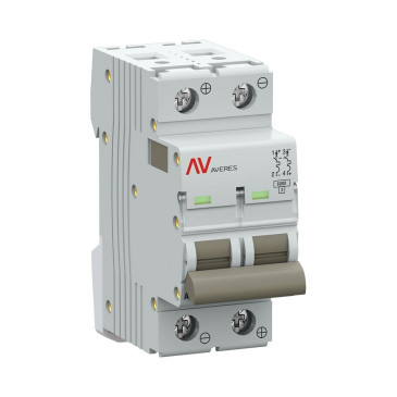 Автоматический выключатель двухполюсный EKF AVERES AV-6 DC 2P 4A (C) 6кА, сила тока 4 A, тип расцепления C, отключающая способность 6 кА