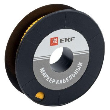 Маркер EKF PROxima символ «2»‎ для кабеля 1.5 кв.мм, цвет - желтый, 1000 шт