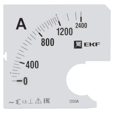 Шкала сменная EKF PROxima 1200/5А-1.5 для амперметра А961, размер - 96x96 мм