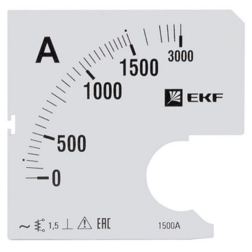 Шкала сменная EKF PROxima 1500/5А-1.5 для амперметра А961, размер - 96x96 мм