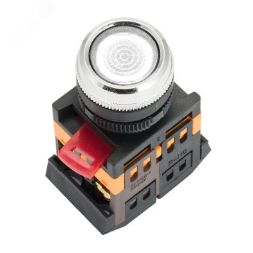 Кнопка EKF PROxima ABLFS-22 Ду22 с подсветкой, с фиксацией, NO+NC, IP54, 230В, прозрачная