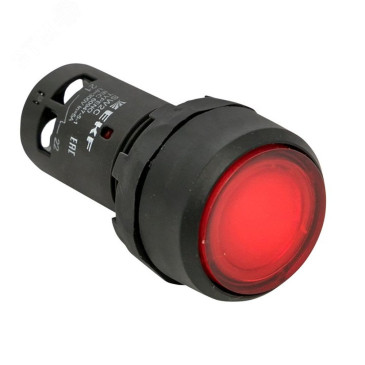 Кнопка EKF PROxima SW2C-10D Ду22 с подсветкой неон 1но IP54, 220В, красная