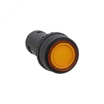 Кнопка EKF PROxima SW2C-10D Ду22 с подсветкой, с фиксацией, NO, IP54, 24В, желтая