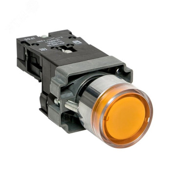 Кнопка EKF PROxima BA51 Ду22 с подсветкой NO 230В, IP65, желтая