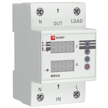 Реле напряжения и тока EKF MRVA 63A с дисплеем