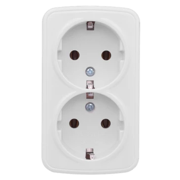 Розетка EKF Basic Минск 2-местная, сила тока - 16A, с заземлением, способ монтажа - открытый, степень защиты - IP20, цвет - белый EGR16-128-10