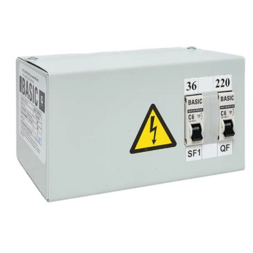 Ящик с понижающим трансформатором EKF Basic ЯТП 220/36В, мощность 0.25кВА, напряжение 36В, IP54, цвет - RAL-7035