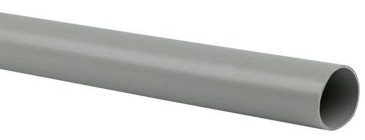 Труба гладкая ЭРА Дн40 L3 жесткая, внешний диаметр 40 мм, материал - ПВХ, стержень - 3 м, цвет - серый