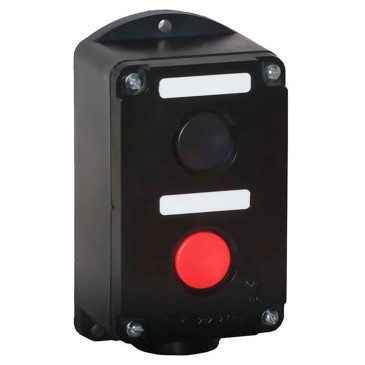 Пост кнопочный Электродеталь ПКЕ-212/2.1Ч.1К черная и красная кнопки ″Пуск-Стоп″, 10А, 660/440В, IP40, У3