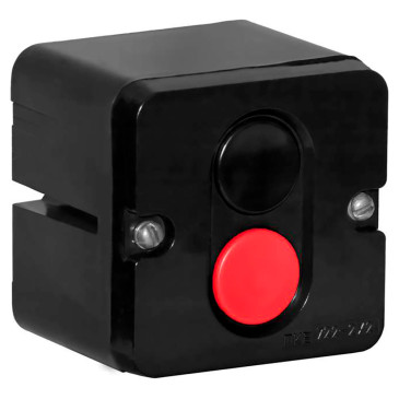 Пост кнопочный Электродеталь ПКЕ-722/2.1Ч.1К черная и красная кнопки ″Пуск-Стоп″, 10А, 660/440В, IP54, У2