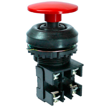 Выключатель кнопочный Электротехник ВК30-10-11130-54 У2 толкатель грибовидный, контакты 1НО+1НЗ, 10А, 660/440В, IP54, цвет – красный