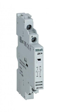 Контакт DEKraft ДК431-11 дополнительный боковой, для выключателя ВА-431, количество контактов - 1НО+1НЗ, метод установки - боковой слева