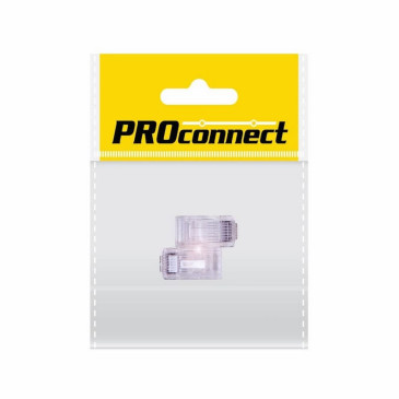 Разъем PROCONNECT RJ45 (8P8C) UTP неэкранированный для кабеля категории 5E, корпус - пластик, цвет - прозрачный, пакет - 2шт