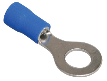 Наконечник кольцевой IEK НКИ 2-3 изолированный, сечение 1.5-2.5 мм2,  диаметр кольца 3.2 мм, материал - медь, упаковка 100 шт, цвет - синий