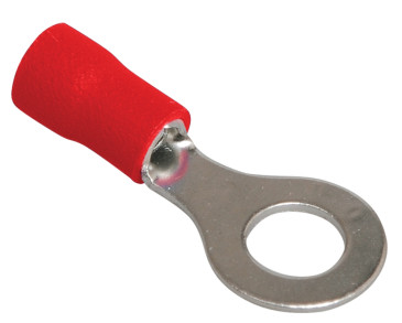 Наконечник кольцевой IEK НКИ 1.25-3 изолированный, сечение 0.5-1.5 мм2,  диаметр кольца 3.2 мм, материал - медь, упаковка 100 шт, цвет - красный
