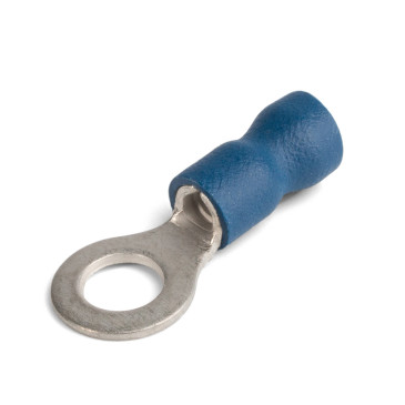 Наконечник кольцевой КВТ НКИ 2.5-6 изолированный, сечение 2.5 мм2,  диаметр кольца 6.4 мм, материал - медь, цвет - синий