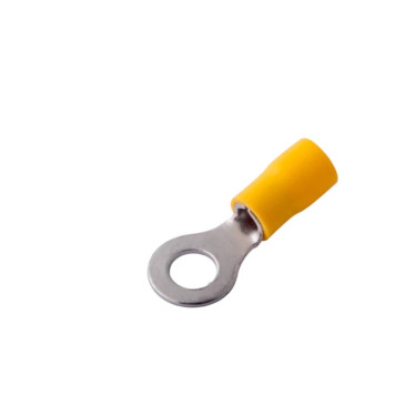 Наконечник кольцевой REXANT НКИ изолированный, сечение 4-6 мм2,  диаметр кольца 8.4 мм, материал - медь, цвет - желтый