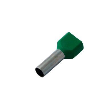 Наконечник втулочный REXANT НШВИ2 штыревой, изолированный, сечение 6 мм2, длина контакта 14 мм, материал - латунь, цвет - зеленый