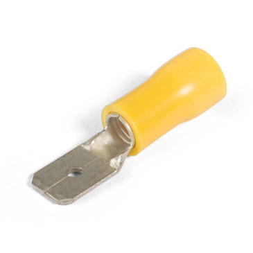 Разъем плоский КВТ РПИ-П 6-(6.3), сечение 6 мм2, длина 24 мм, материал - латунь, цвет - желтый