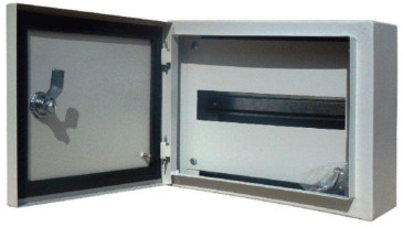 Корпус навесной DEKraft ЩРН модулей-12, рядов-1, глубина - 120 мм, ширина - 300 мм, высота - 250 мм, IP54, материал - сталь, цвет - серый