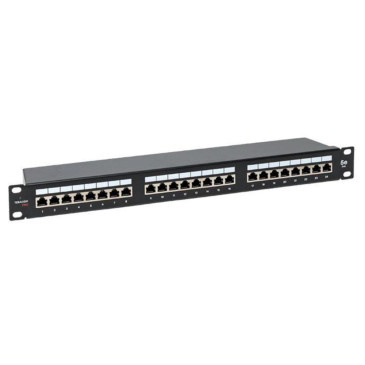 Патч-панель EKF TERACOM PRO 19дюйм 1U Cat.5E STP полностью экранированная 24 порта RJ45 Dual IDC с органайзером, 482.6х100х44.45 мм, ширина - 482.6 мм, глубина - 100 мм, высота - 44.45 мм, цвет - черный