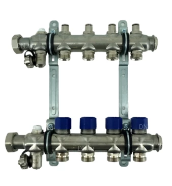 Коллекторная группа ELSEN 1″ Ду25 Ру4 корпус - нержавеющая сталь, 4 контура, размер отвода – 3/4″, с вентилями
