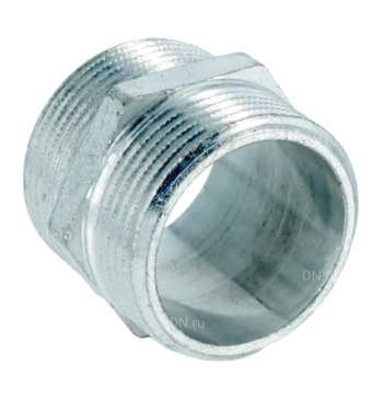 Ниппель равнопроходной ELSEN Metalit TIN 1 1/4″ Ду32 Ру16 корпус – латунь CW617N, покрытие – оловянное, присоединение - наружная резьба  