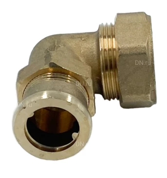 Сгон угловой ELSEN Metalit 3/4″×3/4″ Ду20х20 Ру16 американка, разъемный, корпус – латунь CW617N, присоединение – внутренняя/наружная резьба, уплотнение плоское  