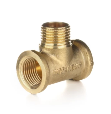 Тройник равнопроходной ELSEN Metalit 1/2″ Ду15 Ру16 90° корпус – латунь CW617N, присоединение – внутренняя/наружная резьба