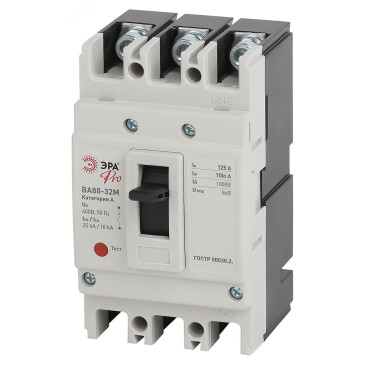 Автоматический выключатель трехполюсный ЭРА SVA ВА88-32М 3P 50 А, сила тока 50 А, отключающая способность 25 kА