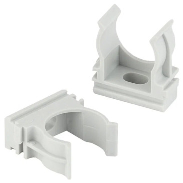 Крепеж-клипса для труб ЭРА CLIP Дн16 материал - пластик, цвет - серый, упак. 10 шт.